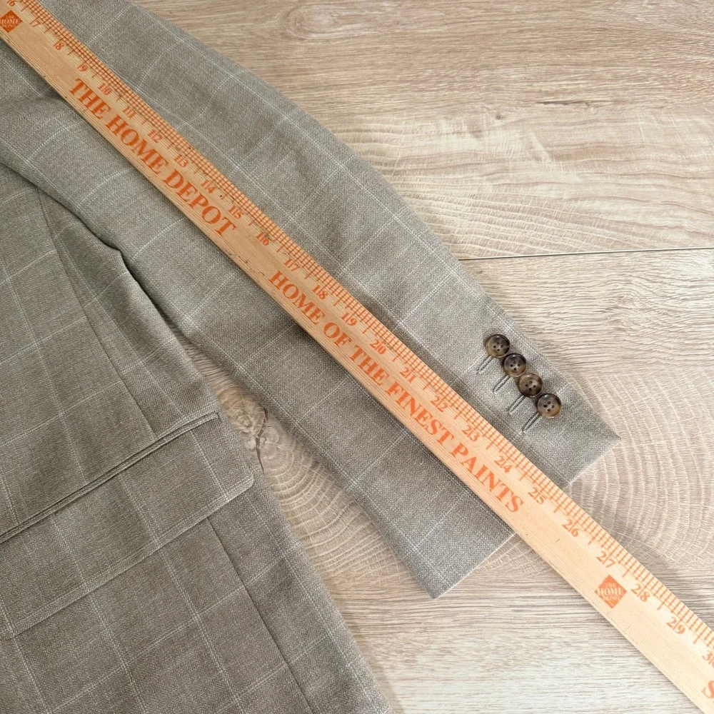 Ralph Ralph Lauren Wool Silk Linen Blazer Mens 44R Windowpane Sport Coat Canada